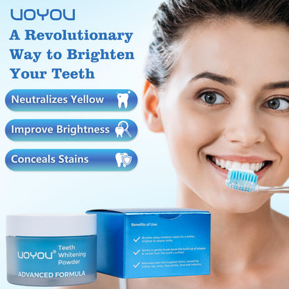 UOYOU Teeth Whitening Powder – Dentist Approved, Enamel Safe, Peroxide-Free