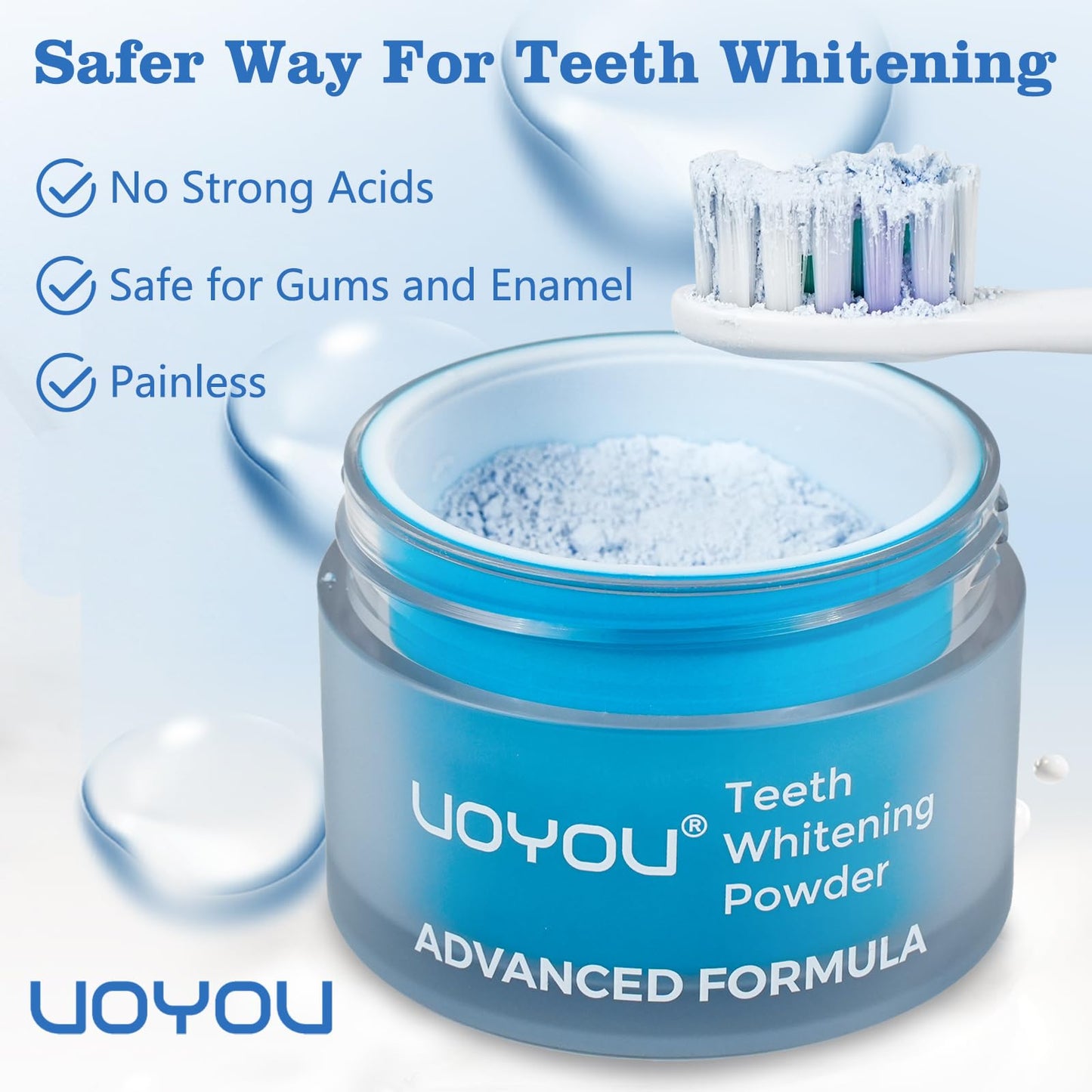 UOYOU Teeth Whitening Powder – Dentist Approved, Enamel Safe, Peroxide-Free