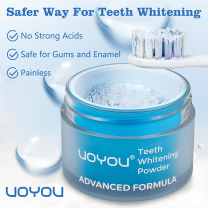 UOYOU Teeth Whitening Powder – Dentist Approved, Enamel Safe, Peroxide-Free
