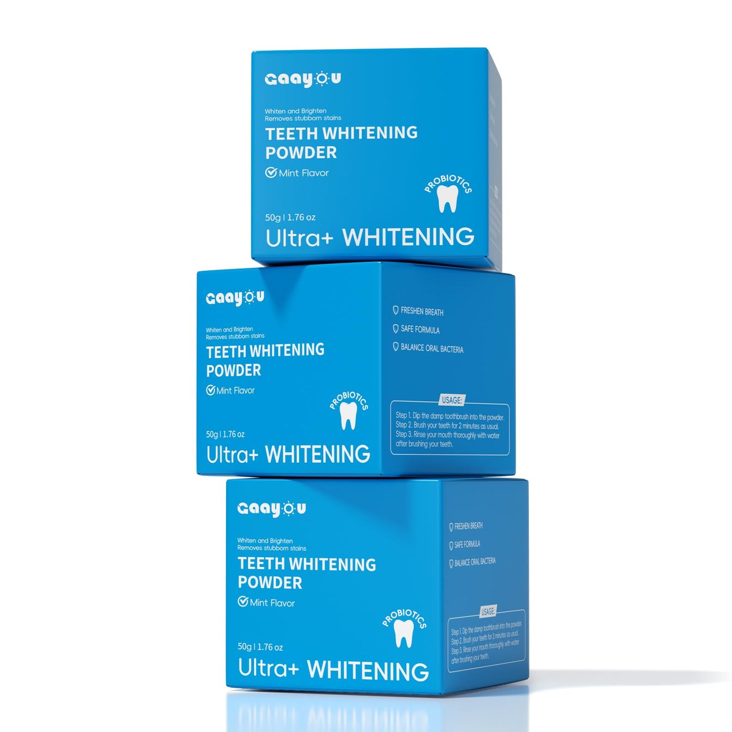 Teeth Whitening Powder 2PCS – Mint Tooth Powder, Stain Removal 100g/3.53oz