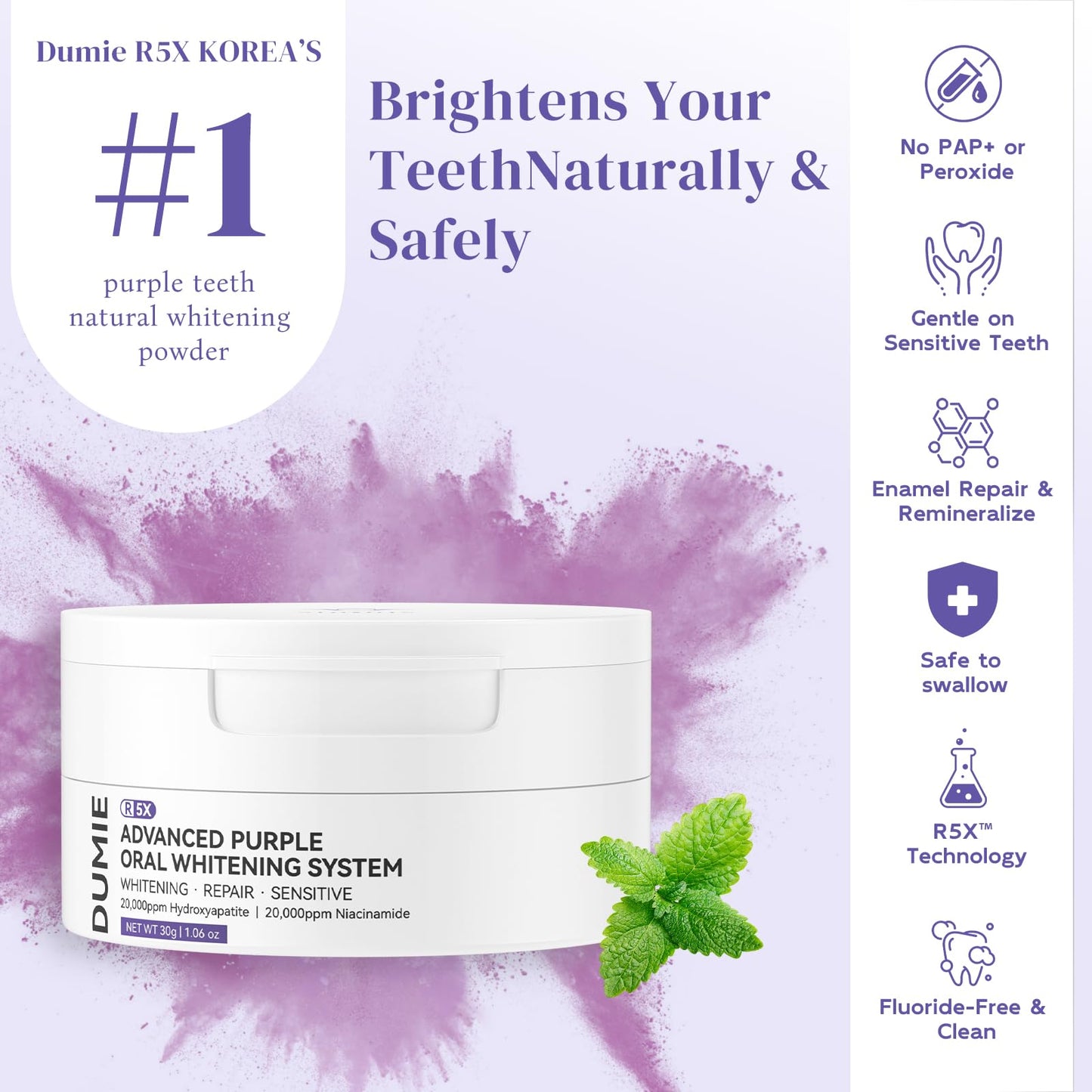 Hydroxyapatite Niacinamide Teeth Whitening Powder – Enamel Repair