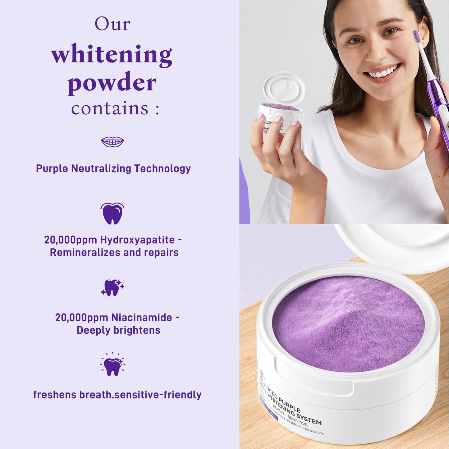 Hydroxyapatite Niacinamide Teeth Whitening Powder – Enamel Repair