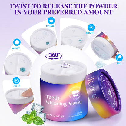 Teeth Whitening Powder – Enamel-Safe Mint & Lavender 1.2 oz | Shimmer Deluxe