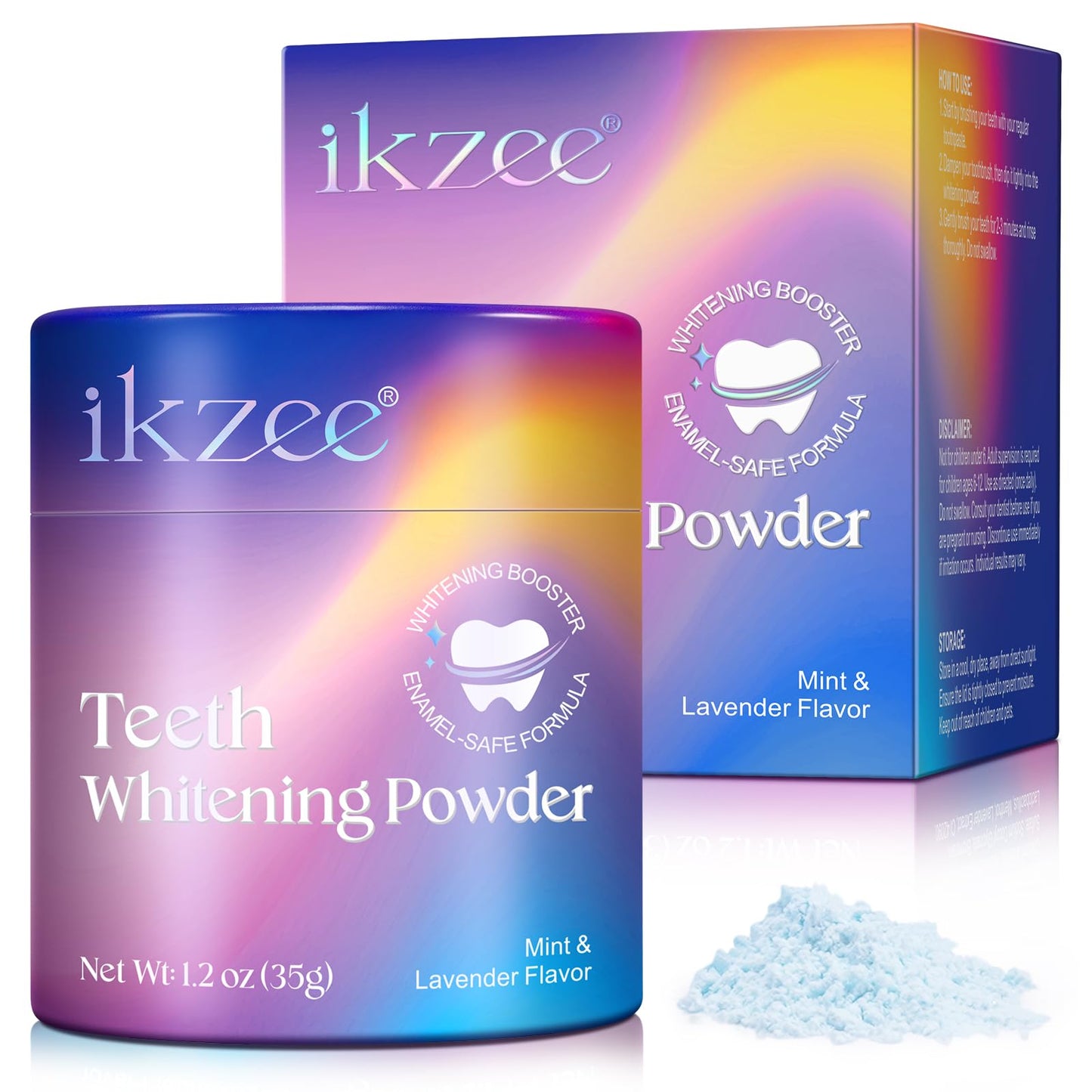 Teeth Whitening Powder – Enamel-Safe Mint & Lavender 1.2 oz | Shimmer Deluxe