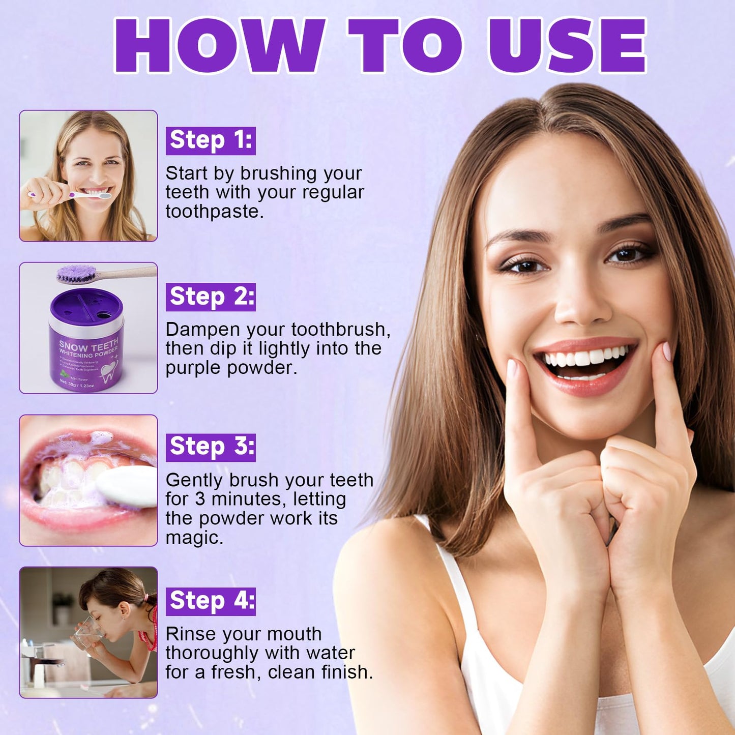 Teeth Whitening Powder with PAP+ – Peroxide-Free, Enamel Safe (35g)