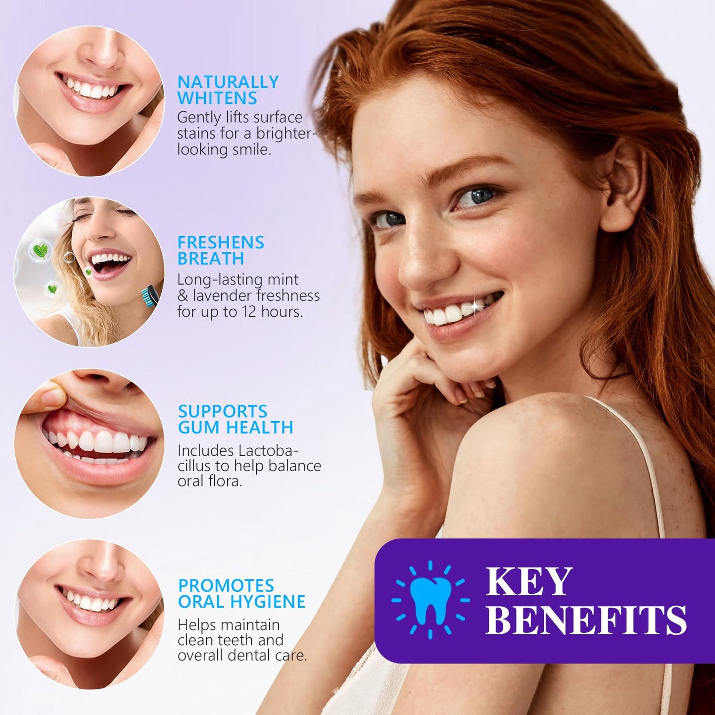 Teeth Whitening Powder – Enamel-Safe Mint & Lavender 1.2 oz | Shimmer Deluxe