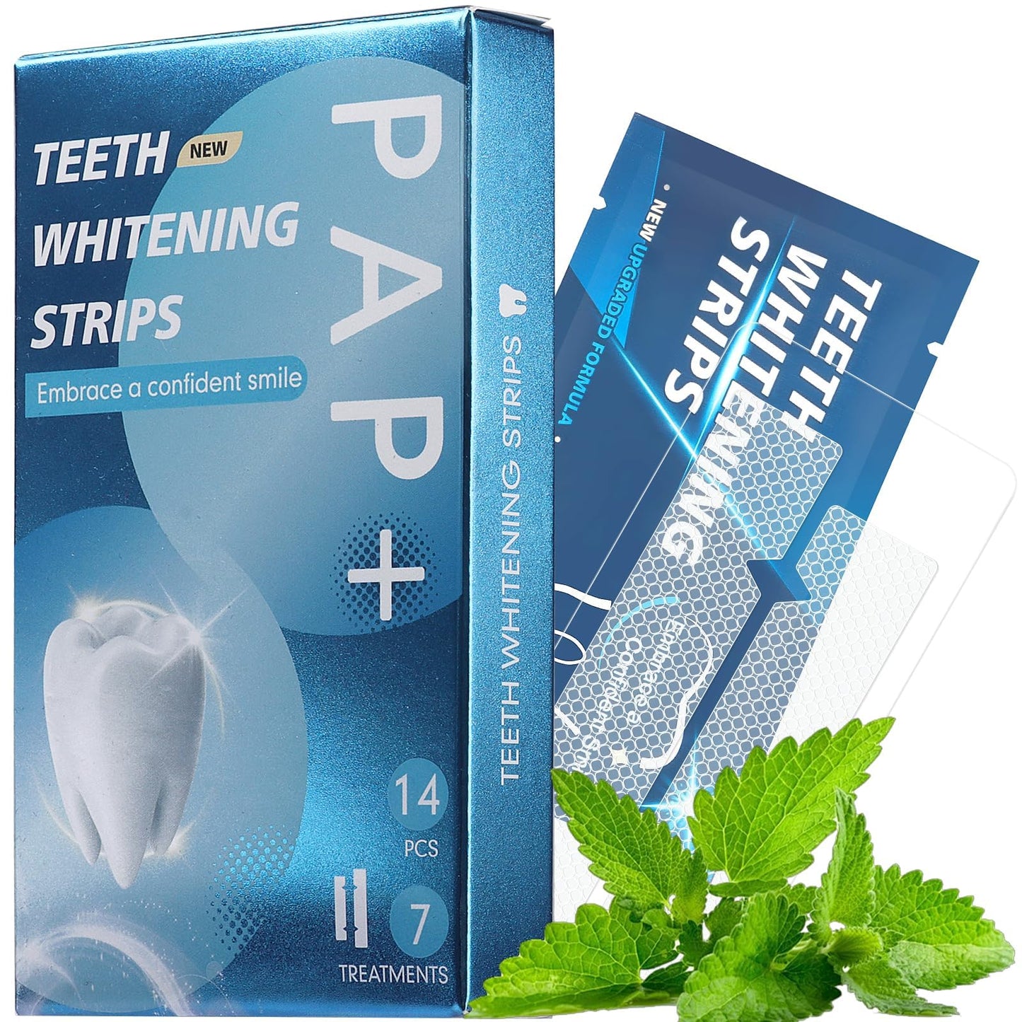 Teeth Whitening Strips - 14 Strips, Non-Slip for Sensitive Teeth | 7-Set Whitening Kit