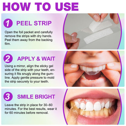 Teeth Whitening Strips - Peroxide Free, Sensitive Whitening (28pcs)