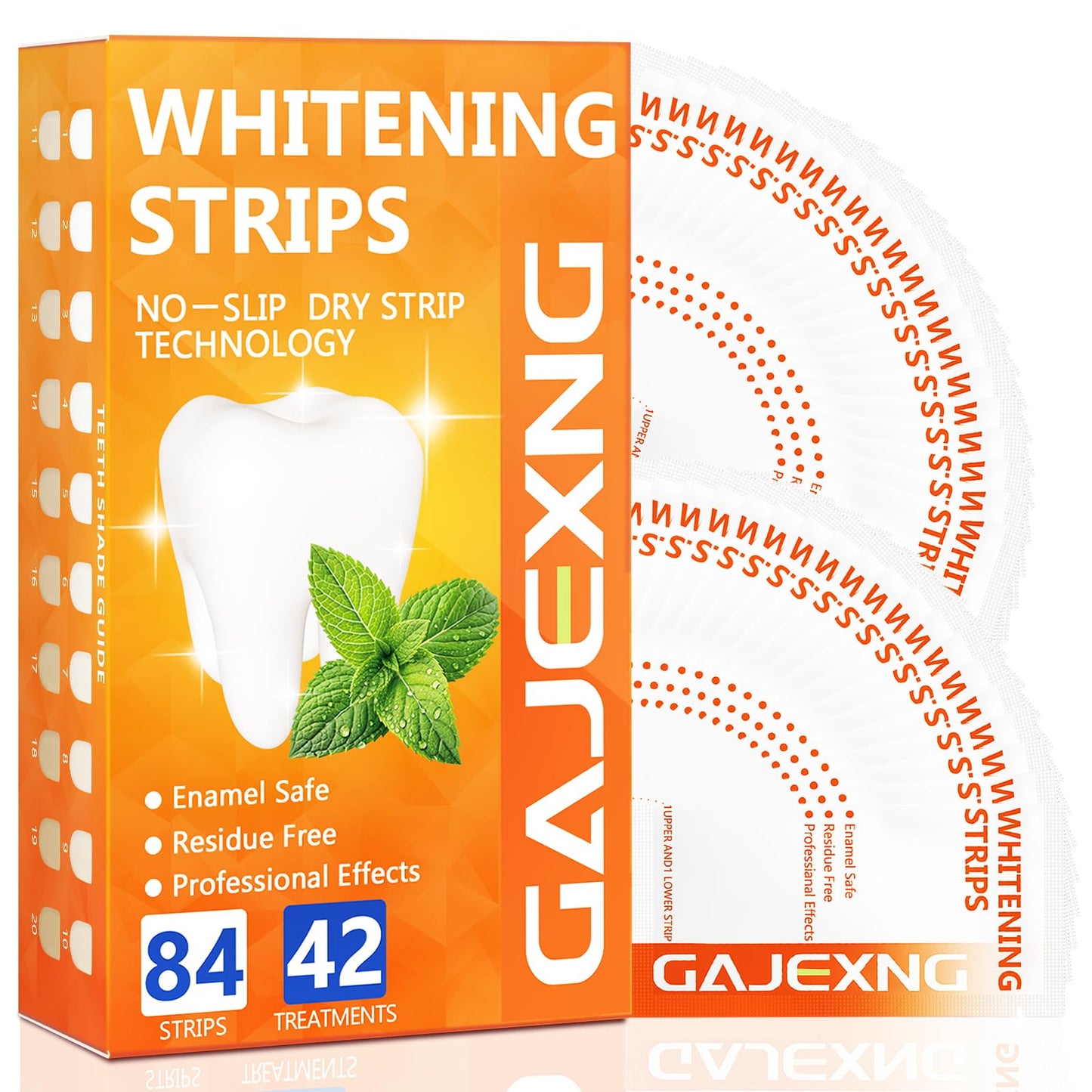 Teeth Whitening Strips – 84 Strips (42 Treatments) Enamel-Safe Mint