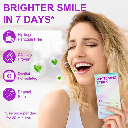 Teeth Whitening Strips - Peroxide Free, Sensitive Whitening (28pcs)