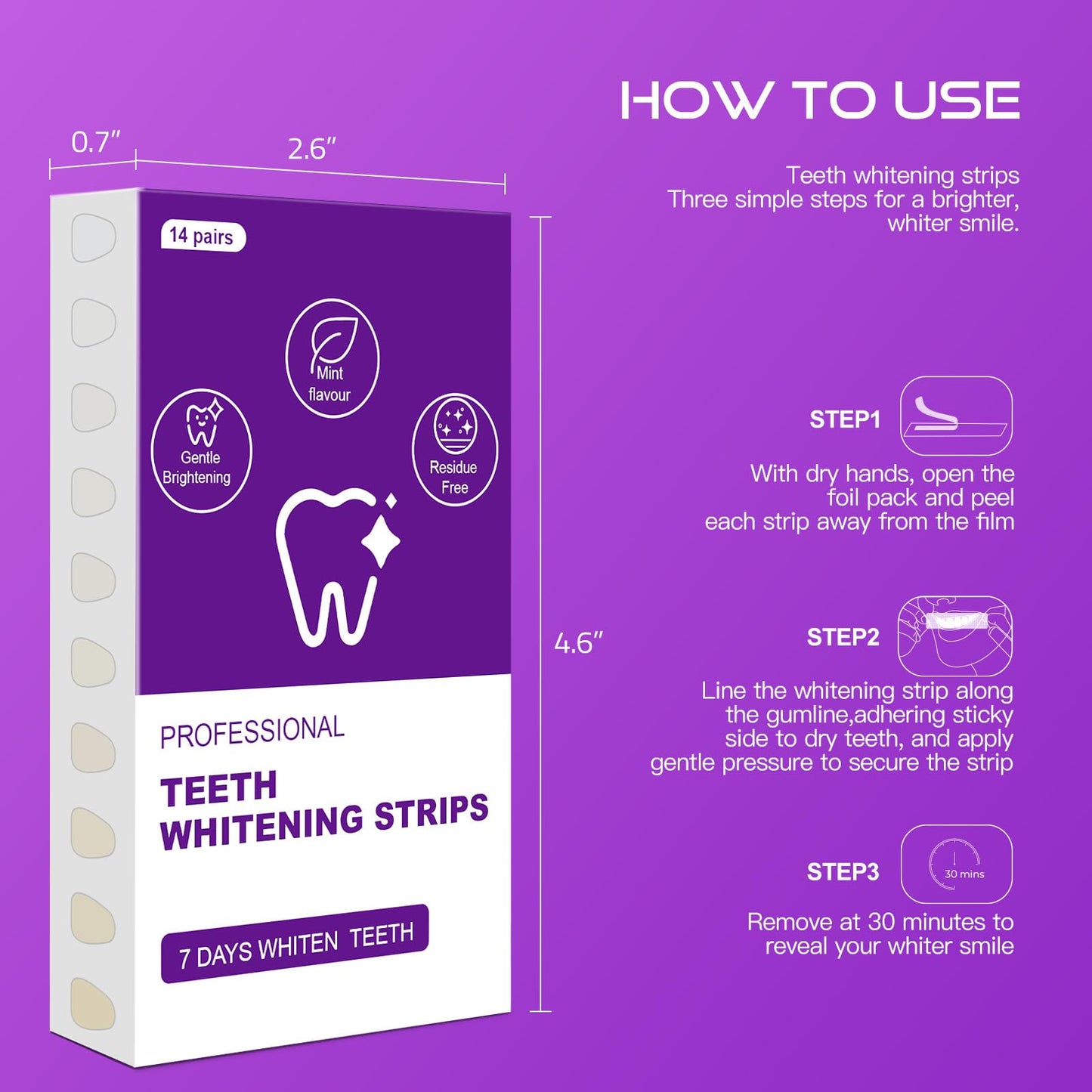 Teeth Whitening Strips – Pack of 28, 14 Treatments – Safe for Enamel, Sensitivity-Free