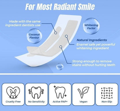 Teeth Whitening Strips – Enamel-Safe Vegan Kit (42 Strips)