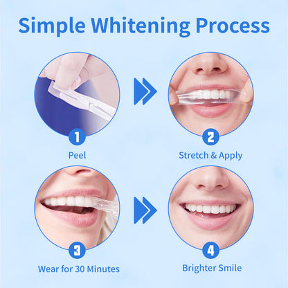Teeth Whitening Strips with Coconut Oil Flavor – 28 Peroxide-Free Strips