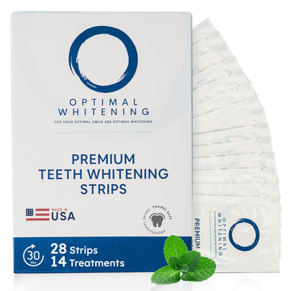 Teeth Whitening Strips for Sensitive Teeth – 14-Day Full Treatment Kit | Fast-Acting