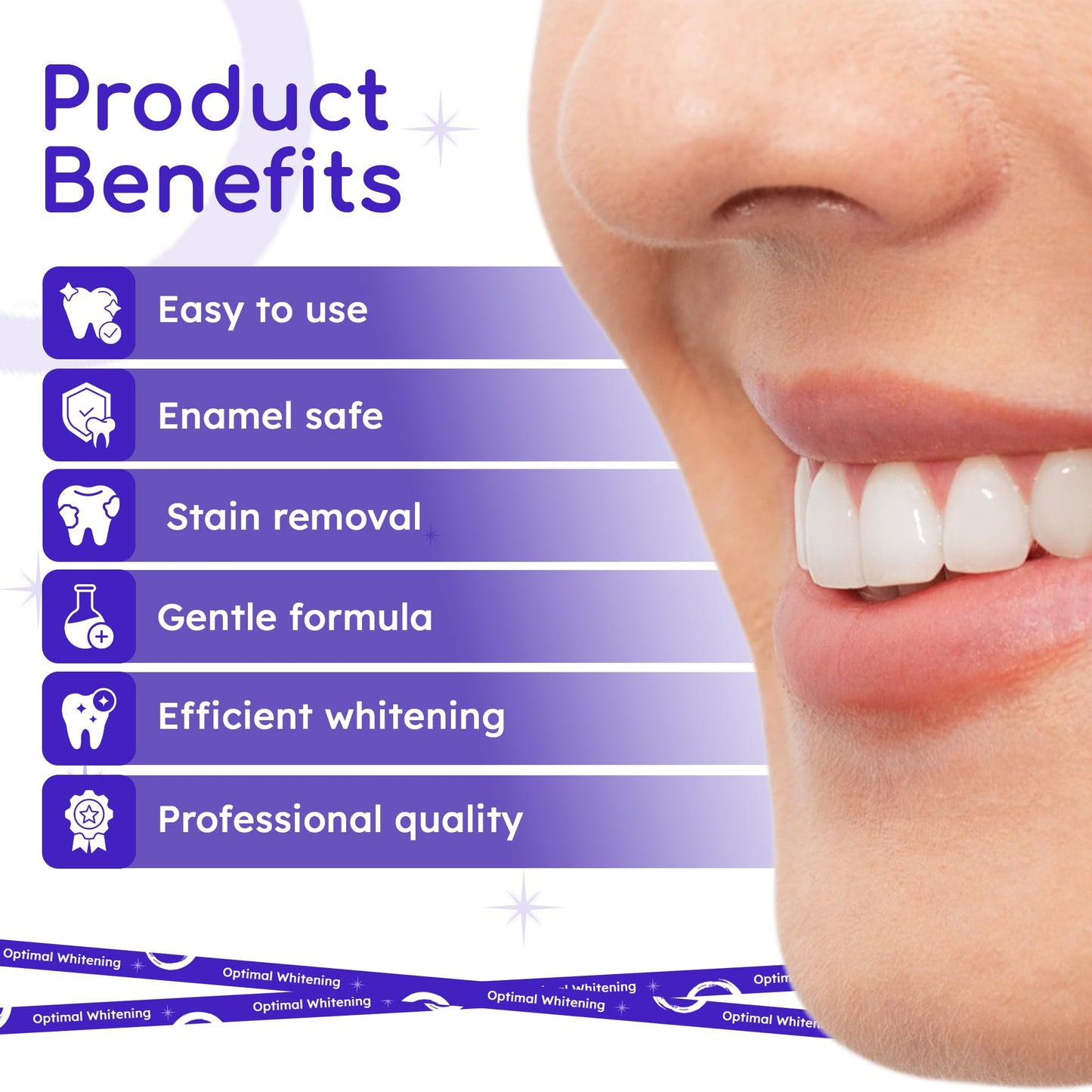 Teeth Whitening Strips for Sensitive Teeth – 14-Day Full Treatment Kit | Fast-Acting