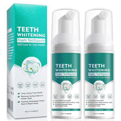 Teeth Whitening Toothpaste 2-Pack – Foam Whitening for Deep Cleaning & Stain Removal