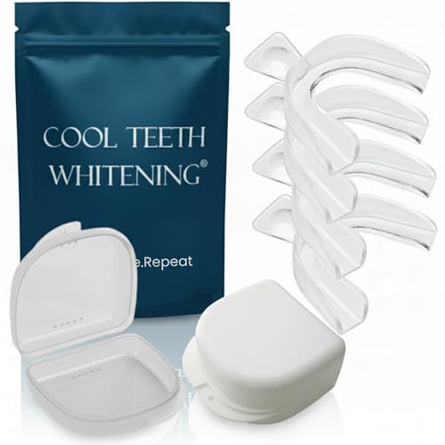 Moldable Teeth Whitening Trays — 4 Trays + 2 Travel Cases (Opalescence Compatible)