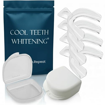 Moldable Teeth Whitening Trays — 4 Trays + 2 Travel Cases (Opalescence Compatible)
