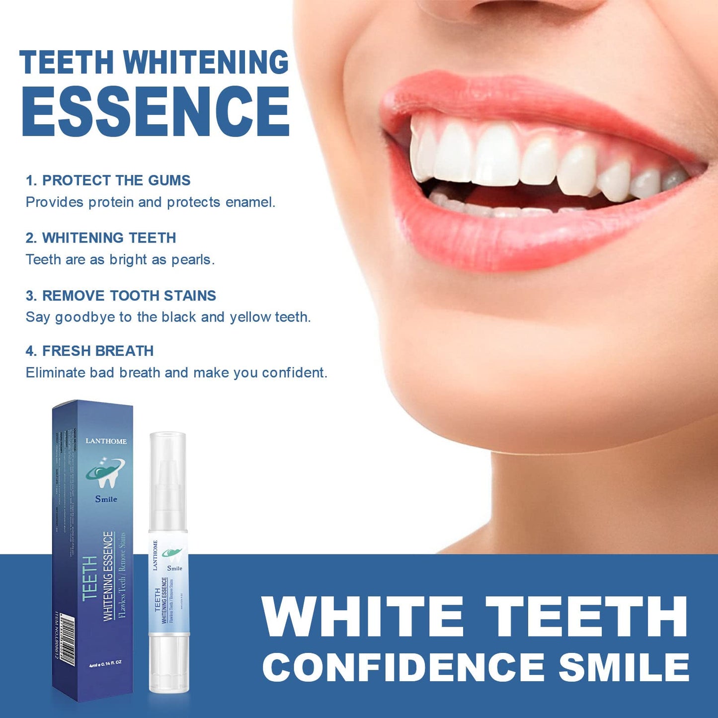Teeth Whitening Essence Pen (3pcs) – Remove Stains, Fresh Breath, Reduce Yellowing