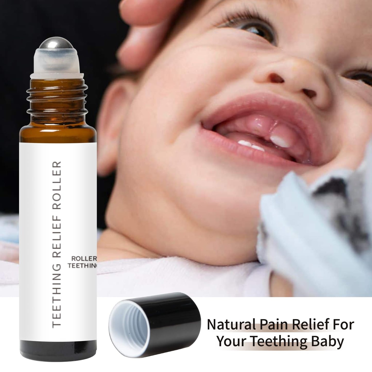 Teething Roller for Babies - Natural Gentle Teether Oil Roller (2 PCS) | Mamas Teether