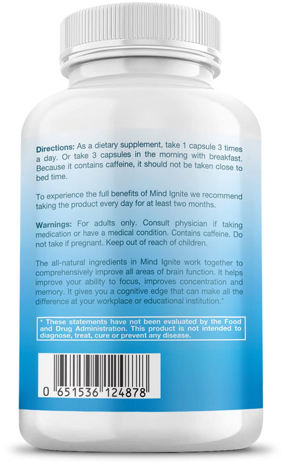 TEK Naturals Mind Ignite™ – Extra Strength Nootropic for Focus, Energy & Clarity