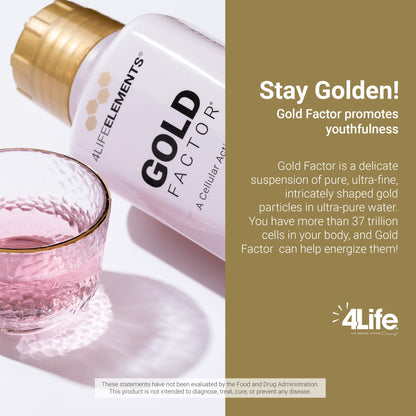 4LifeElements Gold Factor – Ultra-Fine Gold Cellular Activator (32 oz)
