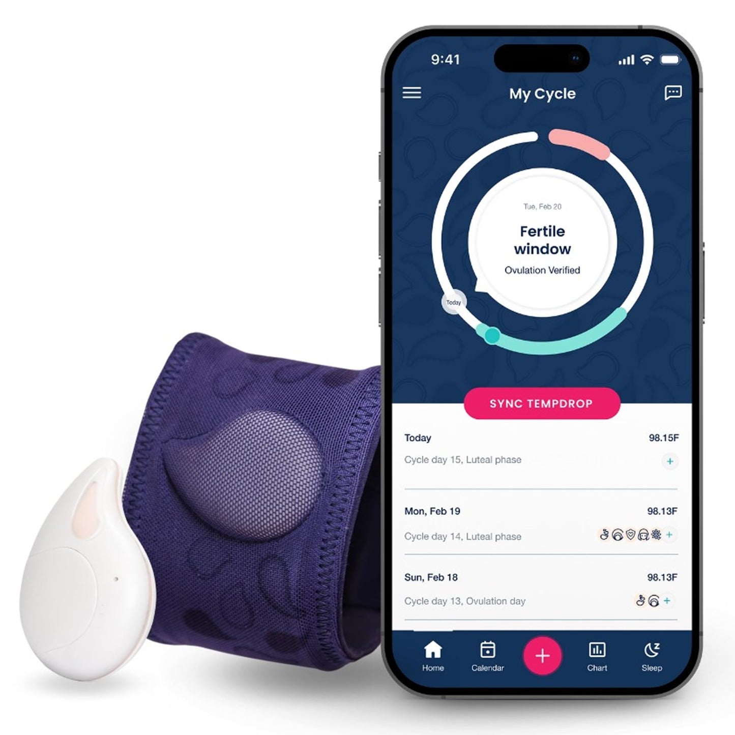 Tempdrop Wearable Ovulation Tracker – Sleep BBT Monitor for Fertility & Cycles