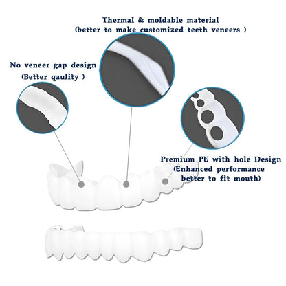 2 Pairs Temporary Cosmetic Smile - Natural, Comfortable White
