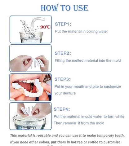 2 Pairs Temporary Cosmetic Smile - Natural, Comfortable White