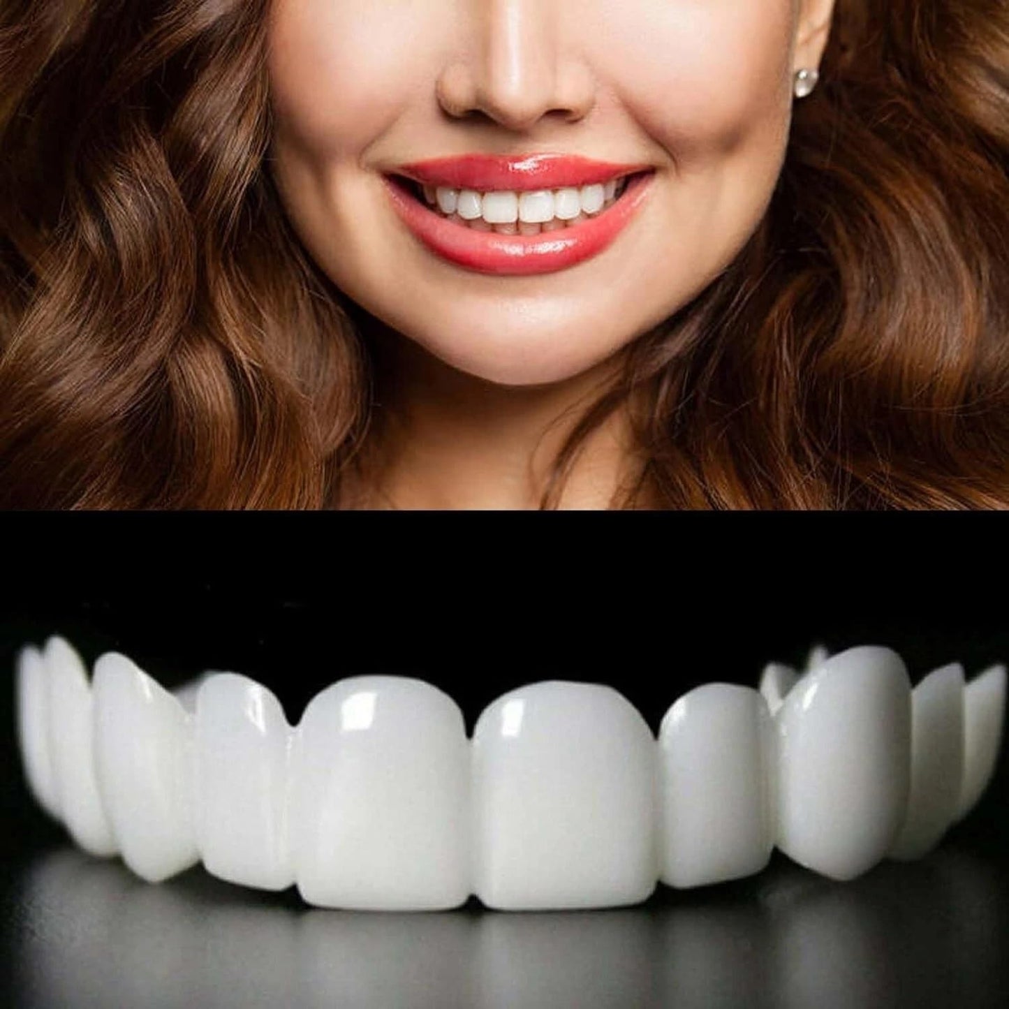 2 Pairs Natural-Looking Temporary Smile Solutions – Top & Bottom Adjustable, Comfortable Experience