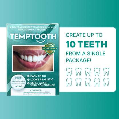 Temptooth Tooth Replacement Product with Coloring Material - Easy Shade Matching