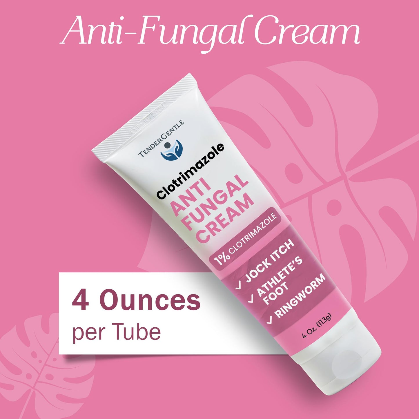 TenderGentle Clotrimazole Antifungal Cream for Skin – 4 oz (Jock Itch & Athlete’s Foot)