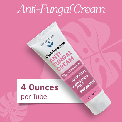 TenderGentle Clotrimazole Antifungal Cream for Skin – 4 oz (Jock Itch & Athlete’s Foot)