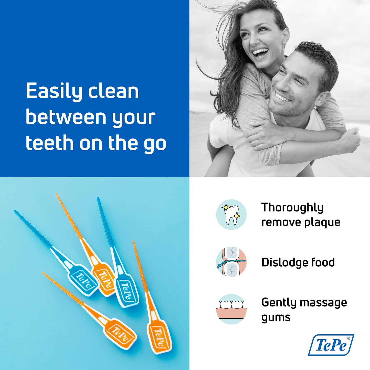 TEPE EasyPicks XS/S Orange Dental Floss Picks – 60 Pack