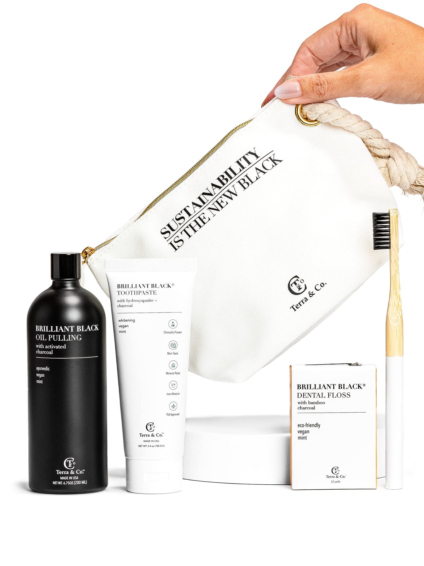 Terra & Co. Brilliant Black Teeth Whitening Kit – Vegan & Cruelty-Free