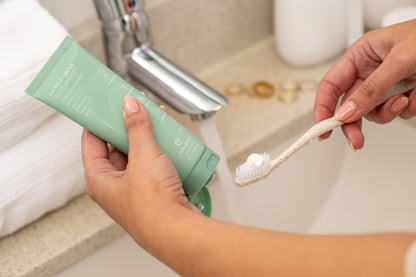 Terra & Co. Gentle Green Micro-Hydroxyapatite Toothpaste for Sensitive Teeth – USA-Made, Fluoride-Free, Vitamin B12, Mint, 3.4 oz