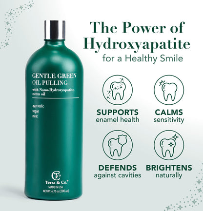 Terra & Co. Nano Hydroxyapatite Gentle Green Mouthwash – Vegan, Alcohol & Fluoride Free