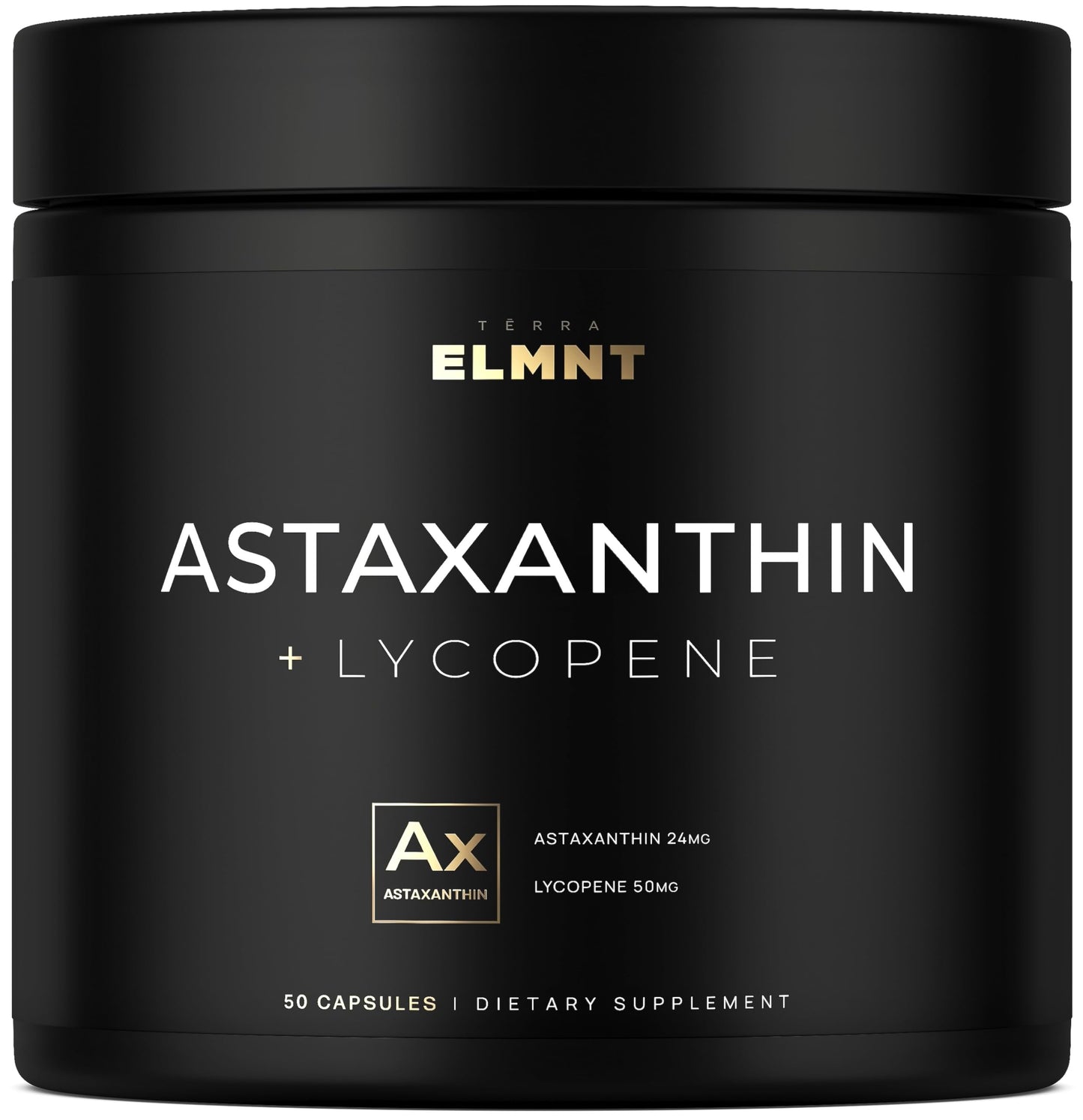 TERRA ELMNT Astaxanthin 24mg + Lycopene 50mg – Clinical Strength Carotenoids for Skin Health (100% Natural from MicroAlgae) – Astaxantina