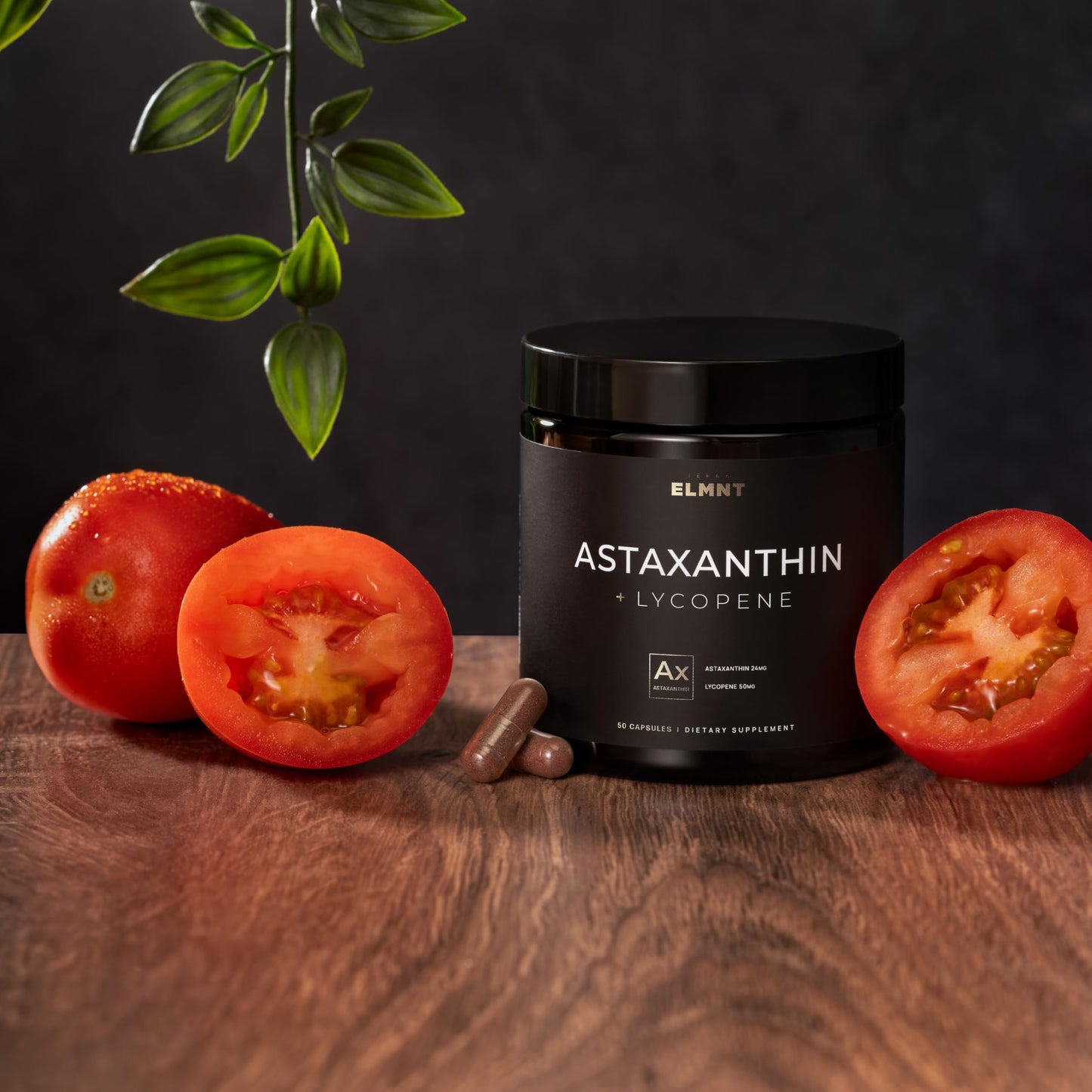 TERRA ELMNT Astaxanthin 24mg + Lycopene 50mg – Clinical Strength Carotenoids for Skin Health (100% Natural from MicroAlgae) – Astaxantina