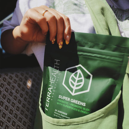 Terra Health Essentials Super Greens | Organic Greens Powder with Probiotics | 30 Servings