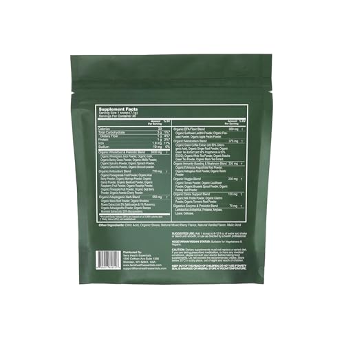 Terra Health Essentials Super Greens | Organic Greens Powder with Probiotics | 30 Servings