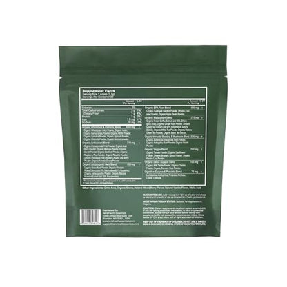 Terra Health Essentials Super Greens | Organic Greens Powder with Probiotics | 30 Servings