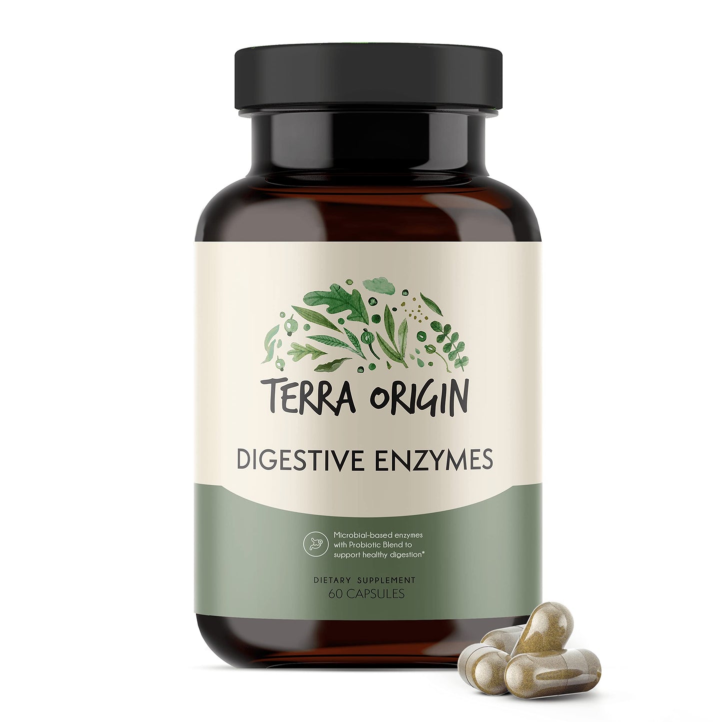 TERRA ORIGIN Digestive Enzymes with Probiotics & Prebiotics | 60 Caps