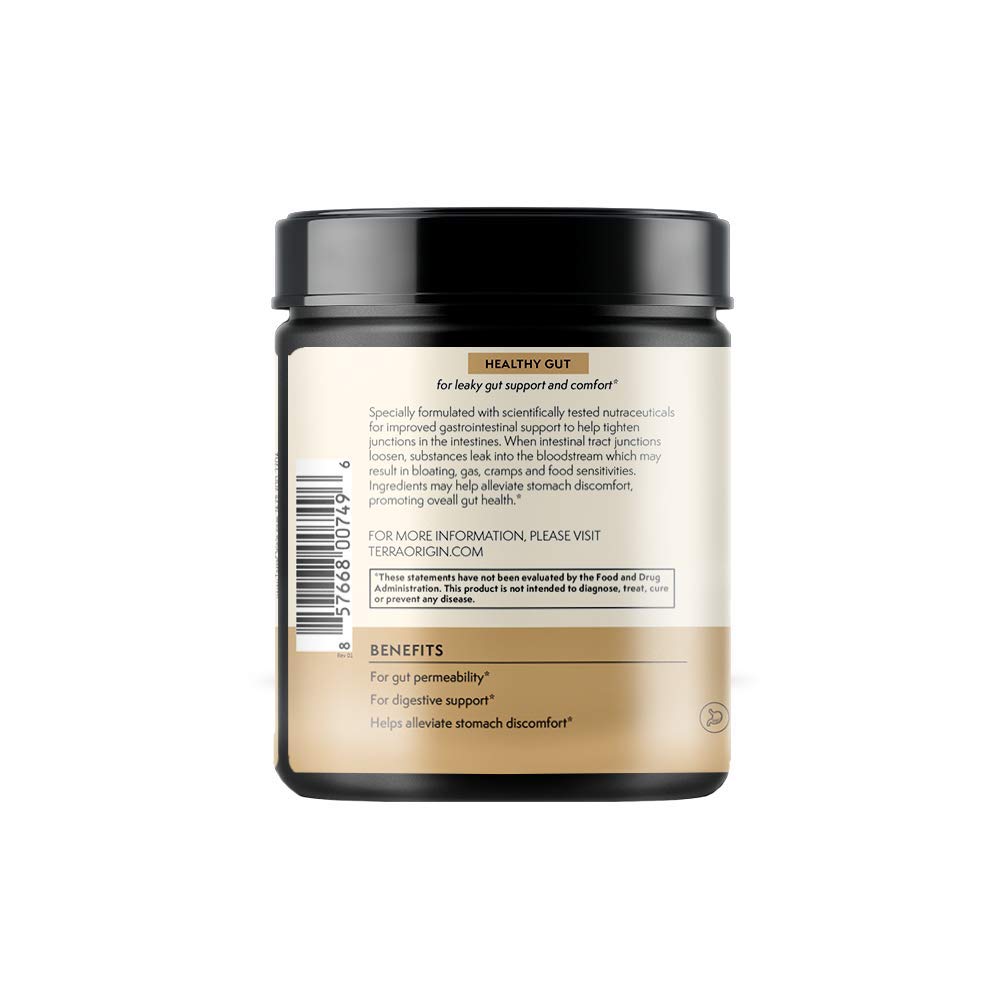 Terra Origin Healthy Gut Peach Banana | 30-Servings with L-Glutamine, Zinc, Glucosamine