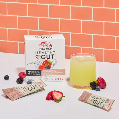 Terra Origin Healthy Gut Stick Packs – Digestive Support, 21 Ct, Berry