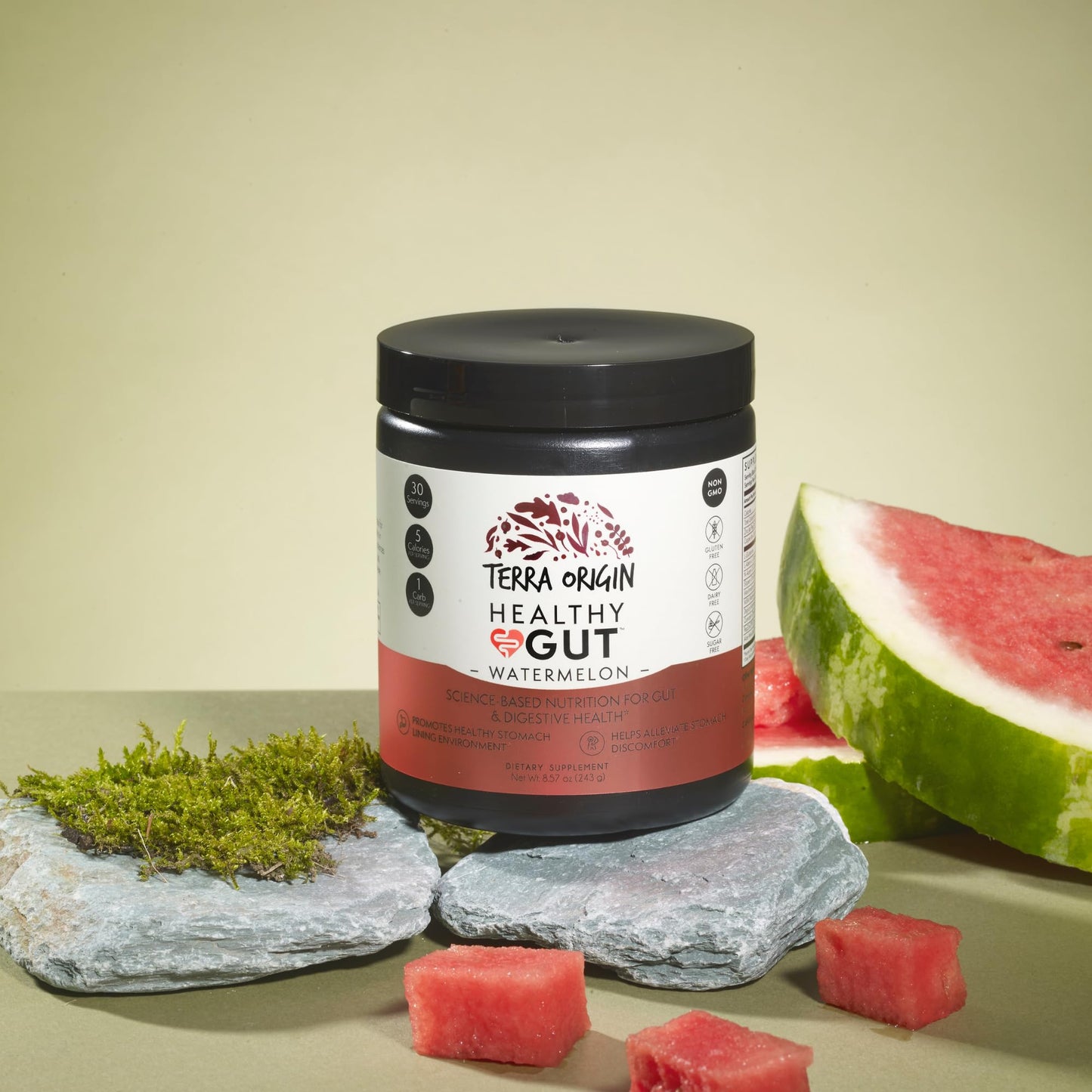 Terra Origin Healthy Gut Watermelon – 30 Servings with L-Glutamine & Zinc