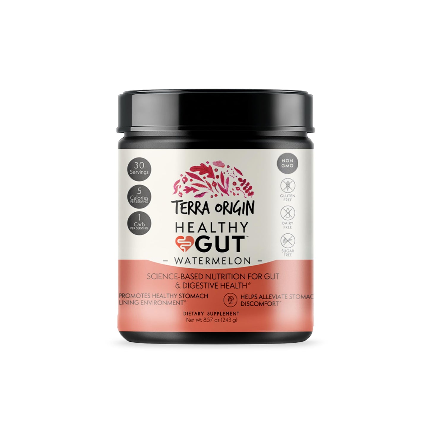 Terra Origin Healthy Gut Watermelon – 30 Servings with L-Glutamine & Zinc