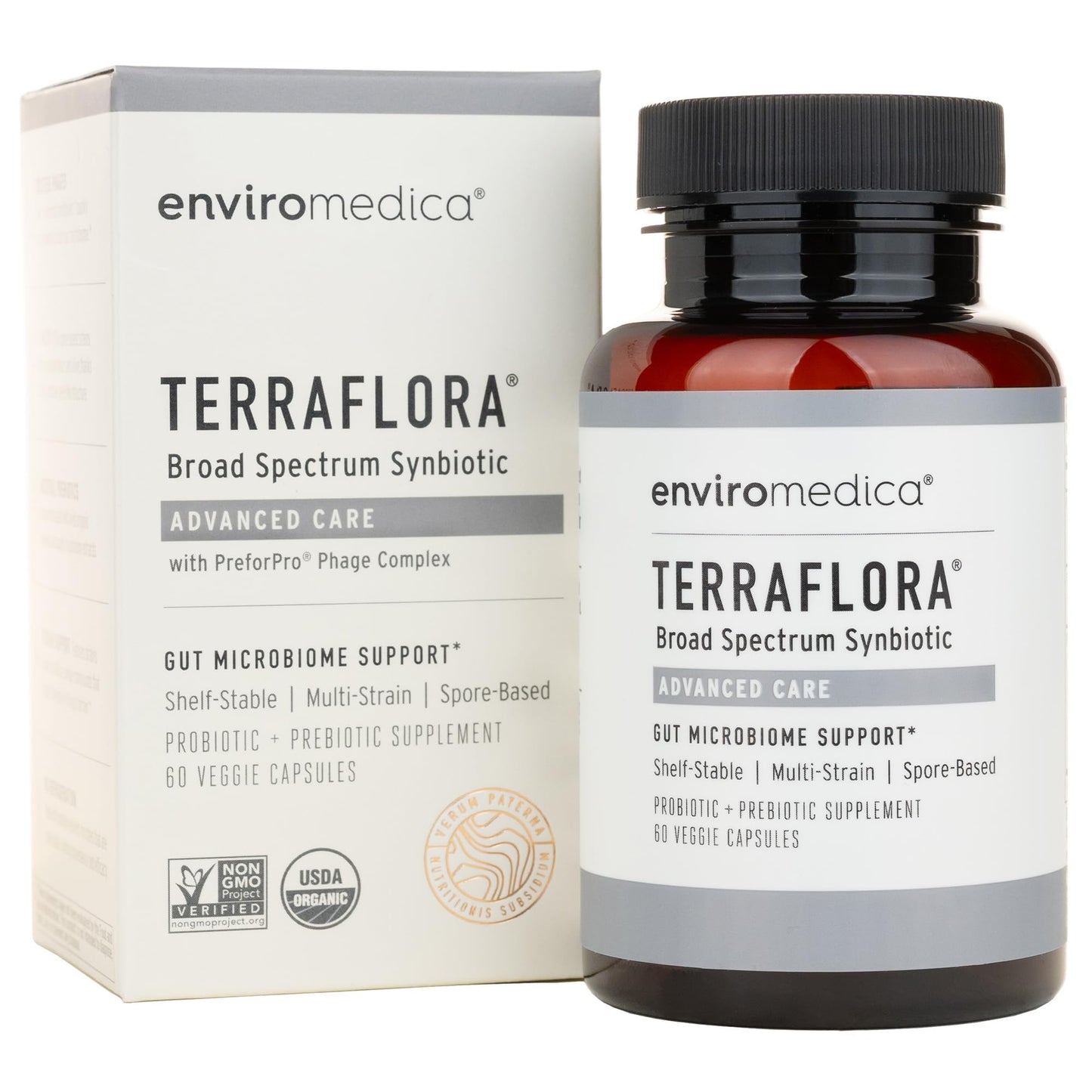 Terraflora Advanced Care Synbiotic – SBO Probiotic & Prebiotic, 60 Capsules