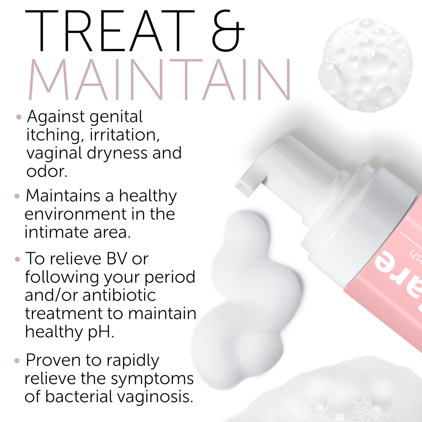 Terramed Just Think Comfort Feminine Wash – BV Relief, pH Balance, Probiotic Cleanser