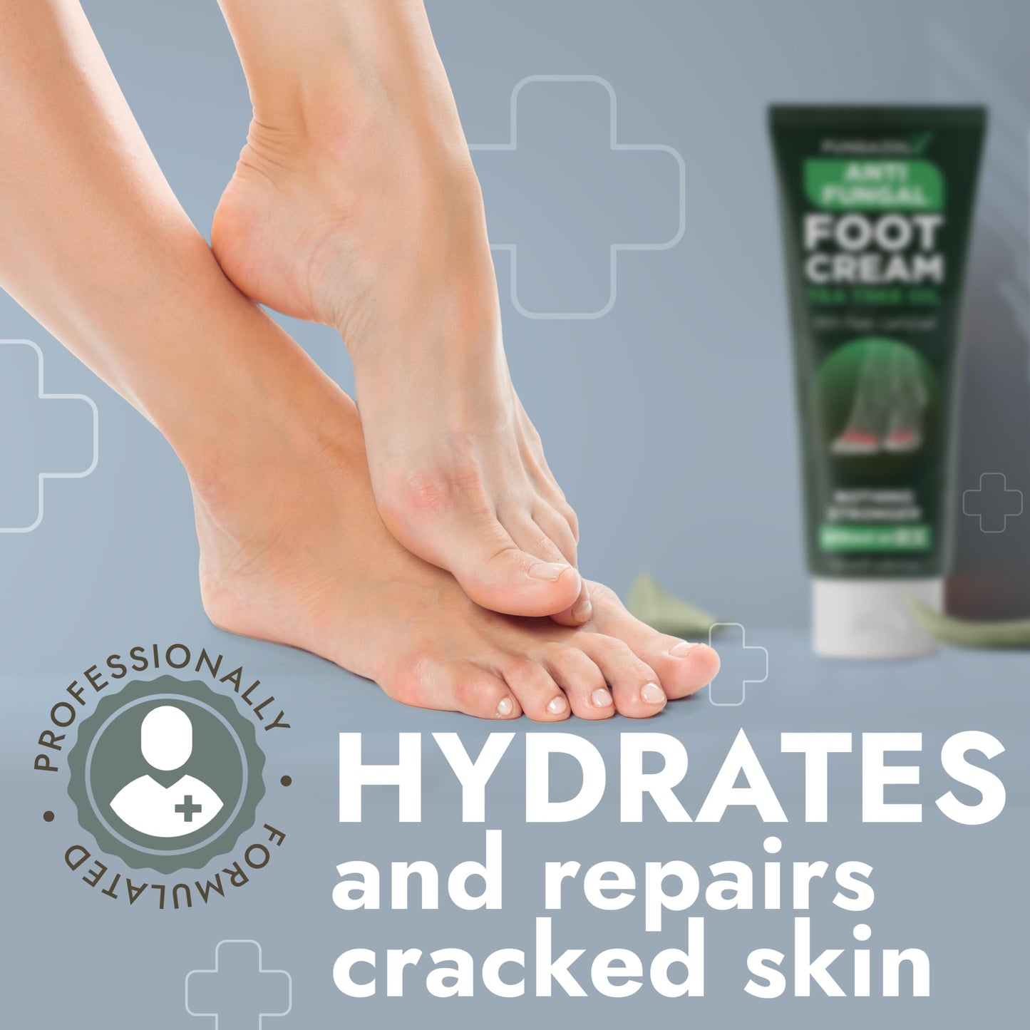 Foot Cream with Tea Tree Oil | Antifungal Foot Care by Terramed Just Think Comfort | 4.05 fl oz